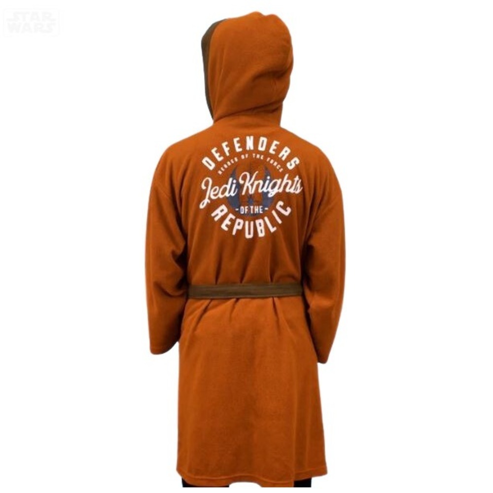 Star Wars Jedi Knights of the Republic Orange Fleece Bath Robe‎ XS/M